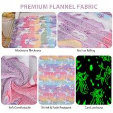 1 cobertor de flanela que brilha no escuro com estampa de cavalo e nuvem, macio e aconchegante, adequado para todas as estações - ideal para sofá de sala de estar, quarto, camping, decoração de casa para festas, presentes de viagem e feriados, presente perfeito para você - manta de flanela leve e fofa