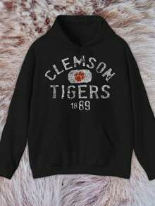 Winter Fleece-Lined Hoodie,Thermal Hoodie,Clemson Tigers 1889 Vintage Black Hoodies, Popular Hoodies, Affordable Pricing – Great Value For Quality, Easy To Throw On – No Zippers, No Fuss,Hoodies For Men And Women,Sudaderas Para Hombre,300g Cotton Casual  Hoodies, Oversize Hooded Sweatshirt With Pockets,Graphic Hoodies,Fall And Winter Long Sleeve,Graphic Hoodie,Anime Hoodies,Oversized Hoodie,Hoodies As Halloween And Christmas Gifts - Đen - 4 - Xem 1
