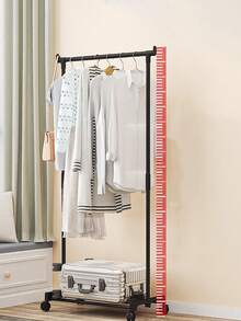 这款时尚的单层/双层衣柜配有滚轮和底座，适用于家庭、酒店、宿舍、客厅、卧室、阳台、玄关等场所。双杆设计（尺寸：57厘米*35厘米*120厘米，可悬挂6-8件衣物）易于拆卸。 - 彩色 - 查看 4