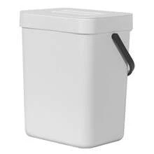 Puro - cubeta de basura para colgar en la pared con tapa, 1.32 galones / 5 l, pequeño cubeta de basura de cocina para encimera, mini cubeta de basura de comida - Blanco - Ver 13