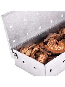 Smoker Box For BBQ Grilling Wood Chips, Stainless Steel Smoking Box Non-Warp For Barbecue, Best Grill Accessories For Charcoal Grill And Gas Grill With Large Capacity - Multicolor - View 7