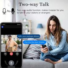 Smart Video Doorbell, HD Security Camera, Night Vision, Motion Sensor, Two-Way Audio, Wi-Fi Connectivity, Wireless Installation, App Alerts, Battery/USB Powered, Home Security Control Via App