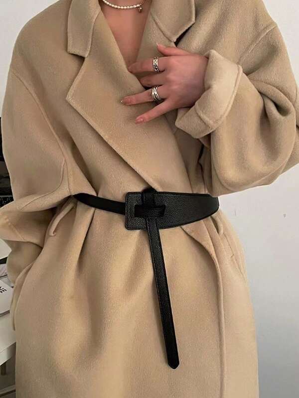 1 قطعة حزام خصر نسائي قابل للتعديل بنسيج ليتشي، تصميم بسيط، مناسب للارتداء الصيفي الخارجي