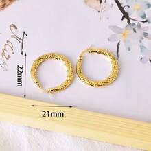 Orecchini a cerchio in acciaio inossidabile placcato oro 18K - Disegno ondulato, adatti per uso quotidiano e feste, stile vacanziero, minimalista