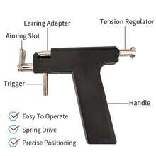 Reusable Ear Piercing Gun With 72PCS Stud Earrrings,Professional Ear Piercing Kit For Salon & Home Use - Black - View 11