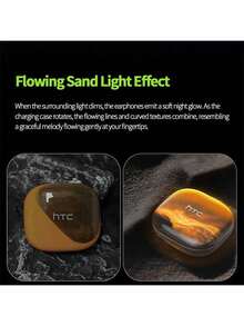 HTC NE10 Bluetooth Headset With Directional Sound Transmission Technology, Quicksand Light Effect, Lightweight Soft Silicone Material, Clear Stereo Surround Sound, A Must-Have For Business Commuting - Orange - View 3