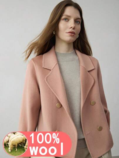 2025 New 100% Pure Wool Double-Sided Woolen Coat Women Winter Jacket, Elegant Ladies Outerwear For New Year, Thanksgiving, Winter Outfit, Cloak Coat