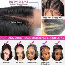 200% Density 13x4 Lace Front Wig - Brazilian Straight Wig Pre-Plucked Natural Hairline & Baby Hair Pre Bleached Knots Glueless Wigs Soft And Natural Look HD Lace Frontal Wigs For Women Elegant Style, High Volume - Natural & Black - View 9