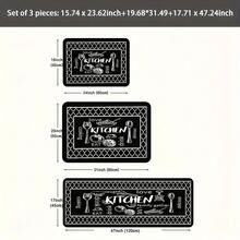 2/3 Piece Exquisite Kitchen Tableware Printed Floor Mat Set Kitchen Corridor Living Room Laundry Room Non-Slip Long Strip Carpet Entrance Floor Rubber Mat Living Room Printed Carpet Outdoor Decorative Carpet Retro Simple Combination Long Strip Carpet - 彩色 - 查看 4