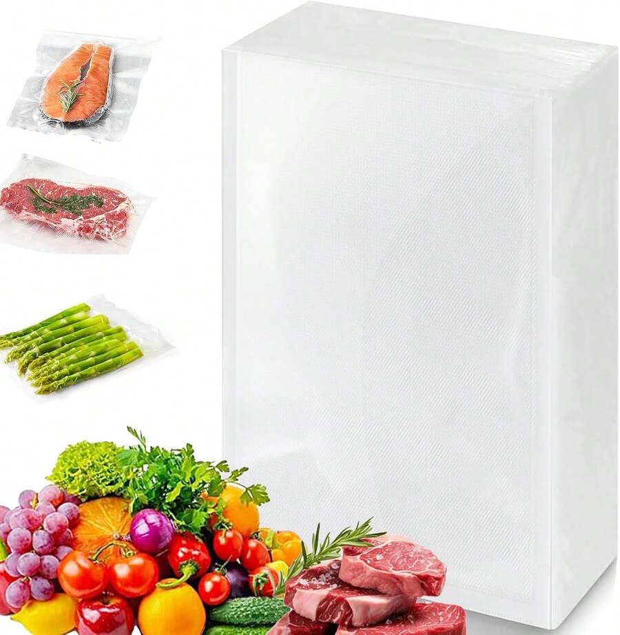 SANGKEE Bolsas de Vacío para Alimentos, 25 x 17, 100pcs, PA+PE, Resistentes al Desgarro, Sin BPA, Compatibles con la Mayoría deáquinas de Sellado al Vacío - 25x17cm - Ver 1