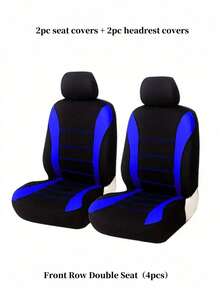 Universal Fit Car Seat Covers Full Set (2/4/9-PCS) - Airbag Compatible Cloth Fabric For Sedan, SUV, Van | Choose 1/2/5-Seater: Includes Headrest & Back Seat Covers - Style a - View 28