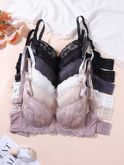 Romantic Kanten Gather Uplift Bra, Everyday Wear, Small Bust Lingerie view 2