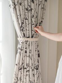 1 件遮光隔热窗帘布 - 99% 抗紫外线涤纶，杆袋悬挂，不可漂白平纹，卧室艺术主题，涂层遮光隔热，降噪 - 非常适合卧室、农舍和学校深度睡眠（面料重量 180 克）