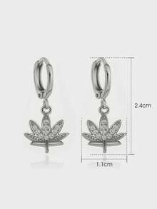 Brincos de Folha de Bordo Incrustados de Zircônia para Mulheres