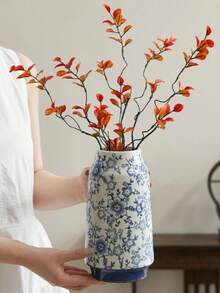 Wazon porcelanowy w kolorze niebieskim i białym, duża ceramiczna ozdoba, kreatywny stolik do herbaty, salon, woda odżywcza, kompozycja kwiatowa, ekskluzywny, nowy wazon w stylu chińskim