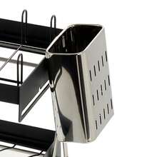 LIVINGANDHOME Living And Home 2-Tier Carbon Steel Dish Drainer Rack,Kitchen Dish Drying Rack,Kitchen Organizer Storage Shelf - Gunmetal Grey - View 7