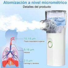 Nebulizador Portatil, Tres Mscaras, 2 Cuerdas de Amarre, 1 Bolsa de Almacenamiento, Nebulizador Portatil Recargable de 20 ml, Adecuado para el Hogar, La Oficina y el Exterior Blanco - inicial - Ver 3