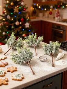 1/3/5 pièces Branches de pin vert de simulation romantique de 15 cm, utilisées pour la décoration de la maison, la décoration de mariage, la décoration d'automne, la décoration de la chambre, les accessoires de cuisine, le restaurant, la décoration de chambre à coucher, les accessoires de salle de bain, les cadeaux d'événements d'hôtel, les arrangements floraux à main, la décoration de bureau, le jardin extérieur, la décoration d'automne, la décoration hivernale de la maison, la décoration d'Halloween, la décoration de Noël, les cadeaux d'anniversaire