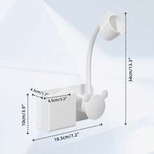 1 pezzo Supporto per asciugacapelli montato a parete senza foratura con organizer - Elegante rastrelliera in plastica bianca per accessori da bagno, perfetta per asciugacapelli, pettini, rasoi e mensole per il trucco, rastrelliera portaoggetti da bagno