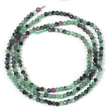 1 hebra de 2 mm de cuentas de piedra natural facetadas, diámetro pequeño apto para hacer joyas DIY, pulseras, collares, accesorios de artesanía, aproximadamente 145 cuentas por hebra - Multicolor - Ver 26