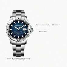 Moemton Mountain Peak Series Men's Automatic Mechanical Watch Business Fashion Watch Calendar Frame Folding Buckle Stainless Steel Strap M114.BSSA01/M130.BSSA01/M135.BSSA01