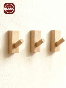 1 peça de cabide de faia simples e sólido, cabide de madeira natural, cabide de parede de faia, gancho decorativo para porta, para lavanderia, loja, café, bar