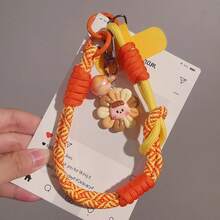 Cordon de téléphone pendentif tournesol, sangle de poignet tressée réglable, anneau de doigt et cordon de téléphone double usage, sangle de main anti-perte pour l'extérieur et les voyages, nouveau - Multicolore - Voir 15
