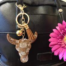 Bling Keychain Accessories For Women, Rhinestone & Cute Purse Charms For Handbags - 快樂酪梨(金) - 查看 4