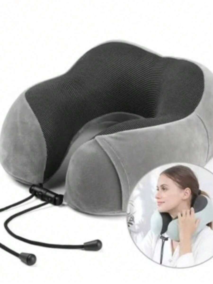 Comfortable Travel Neck Rest Pillow Cushion - Grey - View 1