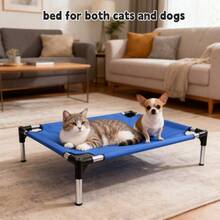 Giường cho thú cưng thoáng khí và thoải mái, phù hợp cho chó nhỏ, vừa và lớn, sử dụng trong nhà và ngoài trời - Màu xanh lam - Xem 9