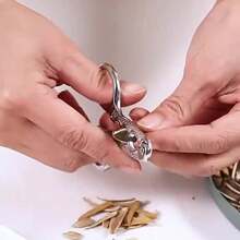 1件装耐用坚果种子采摘工具 - 适用于葵花籽、杏仁、核桃等。符合人体工程学的手柄种子坚果采摘器 - 可轻松剥去花生、葵花籽和杏仁的外壳。家用花生剥壳器