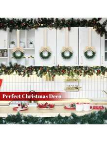 Christmas Mini Cabinet Wreaths For Kitchen With Ribbon Bows Red Berry,Mini Wreaths Farmhouse Decoration Artificial Hanging Garlands For Christmas Front Door Window Chair Wall Christmas Decorations Home Christmas Gifts Christmas Decor - Multicolor - View 6