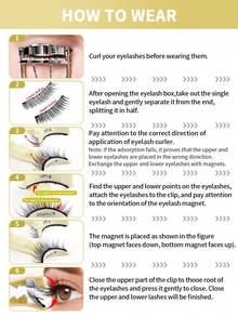 MAGEFY 2-In-1 CC Curled Natural Magnetic Reusable Eyelashes Set, Comes With Applicator, Various Styles Individually Packaged, No Glue Needed, Easy To Wear And Remove, Natural & Realistic 3D Cartoon-Style Soft Eyelash Strips - Natural Lashes - View 7