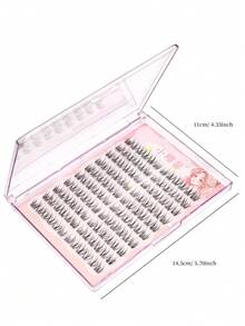 120 件/套卡通风格可重复使用簇状假睫毛，分段设计增强眼部效果，送给女性和女孩的礼物，大容量，分段假睫毛，睫毛簇，单根睫毛