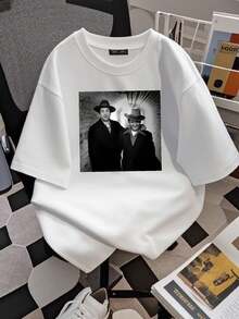 180g pure Cotton Joe Pesci Robert De Niro Legends Actor Fan T Shirt T-Shirt For Women Casual Slightly female streetwear Soft Top For Everyday Wear Stylish women Women Top Graphic Tees graphic designer clothes fashion Comfortable Print Round Neck Short Sleeve Versatile - Blanco - Ver 2