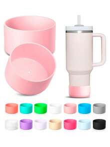 2 piezas/1 pieza Funda de silicona para vasos, cubierta protectora anti-arañazos y abolladuras, se ajusta a vasos de vidrio de 40oz, 30oz, 20oz, compatible con vasos y tazas aisladas, accesorios para vasos para deportes y actividades al aire libre