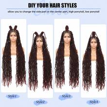 40 Inch Full Lace Square Braid Wig, Women's Braided Wig With Baby Hair, Synthetic Lace Front Braid Wig, Suitable For Everyday Wear - Multicolor - View 7