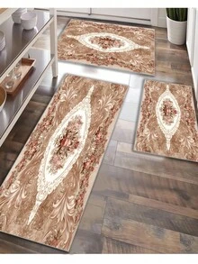 1/2/3pcs Bohemian Style Printed Bath Mat, Non-Slip Bathroom Rug, Machine Washable, For Bathtub, Indoor/Outdoor Doormat