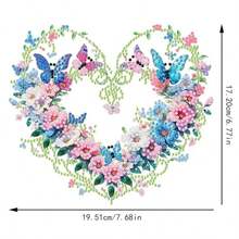 2D/Acrylic Diamond Art Hanging Sun Catcher - Butterfly Heart Floral Pattern, Vibrant Colors, Suitable For Living Room, Bedroom Or Entryway Coastal Wall Decor, Coastal Home Decor | Window Decor | Exquisite Craftsmanship, Butterfly Decor - Multicolor - View 5