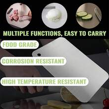 Stainless Steel Chopping Board, SUS316 Kitchen Cutting Board, Portable Outdoor Cutting Board, Hygienic And Durable Double-Sided Cutting Board, Can Be Washed In A Dishwasher(10 Inches X 6 Inches) - 銀色 - 查看 7