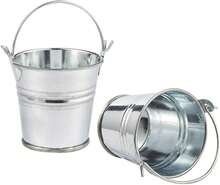 Juvale - Paquete de 24 cubos de metal con asas para recuerdos de fiesta, peque?os cubos de lata galvanizados (5.08 x 5.08 cm) - albaricoque - Ver 7