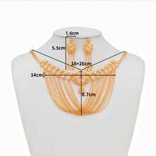 3 piezas Collar con colgante de flor de seis hojas, baño de oro de 18K de material de cobre con forma de U, elegante y lujoso, adecuado para novias, Día de la Madre, Acción de Gracias, regalo para damas