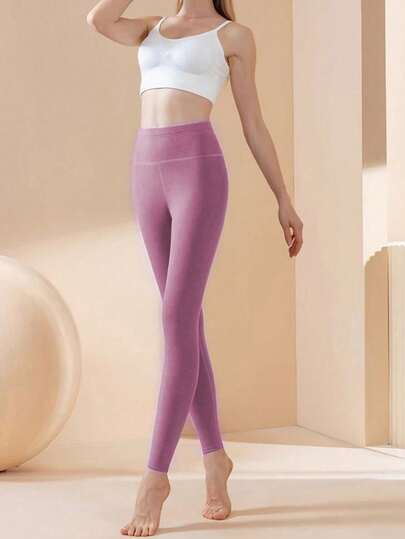 1 par de calças térmicas forradas de outono e inverno, cintura alta, espessadas, para meninas, levantamento de barriga, quadril, calças quentes à prova de frio