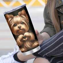 1pc 20 Oz Stainless Cup, Coffee Mug, Fits Most Car Cup Holders For Travel Convenience, Water Bottle For Girls, Cold Drinks For Backyard BBQ Parties, Gifts For Women, Mom, Friend, Sister, A Puppy Paws Perspectiv