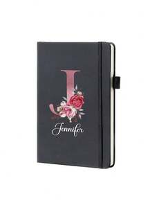 80 Sheets/160 Pages - Customized Name Diary, A5 Size Personalized Initial Notebook, A-Z Personalized Initial, Women's Customized Diary, Customizable Travel Notebook, Work Notebook, Leather Notebook School Supplies - Multicolor - View 6