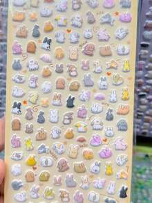 可爱卡通动物泡沫贴纸,文具,笔记本贴纸,笔记本衬纸,贴纸笔记本,不干胶贴纸 - 彩色 - 查看 16