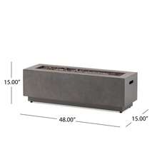RECTANGULAR IRON FIRE PIT - 50000BTU (Tank Cover Not Included)