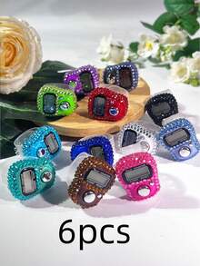 Rhinestone Finger Tally Counter, Rhinestone Electronic Counter, Full Cover Rhinestone Tally Counter