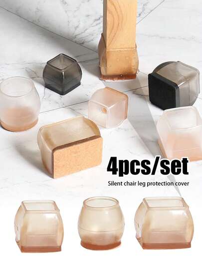 Fundas gruesas y silenciosas antideslizantes y resistentes al desgaste para patas de mesa y silla - Juego de 4 almohadillas de muebles (3 estilos), cubiertas protectoras para el piso estirables para patas redondas y cuadradas, almohadillas antiarañazos y reductoras de ruido para sillas de comedor, taburetes, escritorios y mesas, accesorios de decoración del hogar imprescindibles para apartamentos, oficinas, cafés y restaurantes, ideal para propietarios de viviendas, inquilinos y entusiastas del diseño de interiores