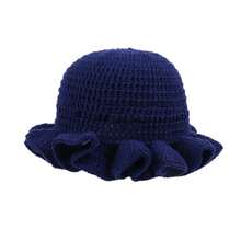 1pc Women Handmade Crochet Ruffle Brim Bucket Hat, Novelty Casual Floppy Cloche Hat - Solid Color - View 33